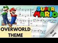 SUPER MARIO BROS Overworld Theme Easy Piano Arrangement C Major