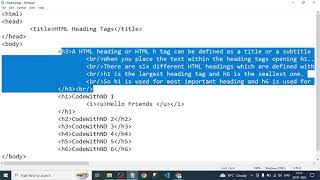 Download the video "Basic HTML Heading Tags like H1, H2, H3, H4, H5 and H6 By CodeWithND #codewithnd #basichtml"