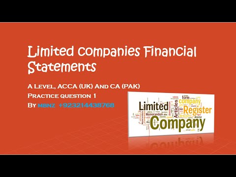 Financial statement of limited companies A Level, ACCA (UK) & CA Practice Question