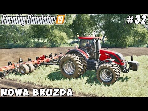 Stacking hay bales, spreading manure, new tractor & plow | Nowa Bruzda | FS 19 | Timelapse #32