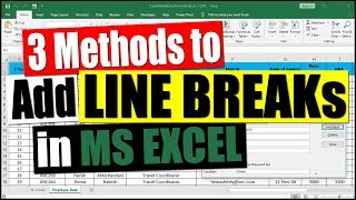 How to add Line Break in MS Excel (3 Methods including a Macro for Line Break))