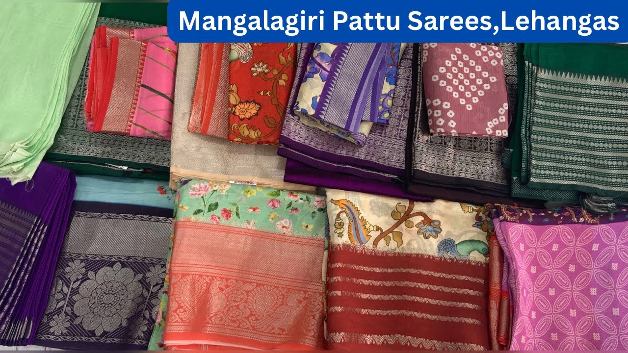 Watch video Mangalagiri Pattu Sarees,Lehangas With Price/Handloom Sarees Now Mangalagiri Pattu Sarees,Lehangas With Price/Handloom Sarees