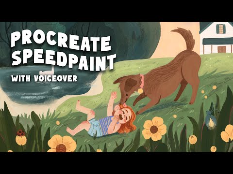 Childrens Illustration Speedpaint ♡ Procreate, gouache, art style