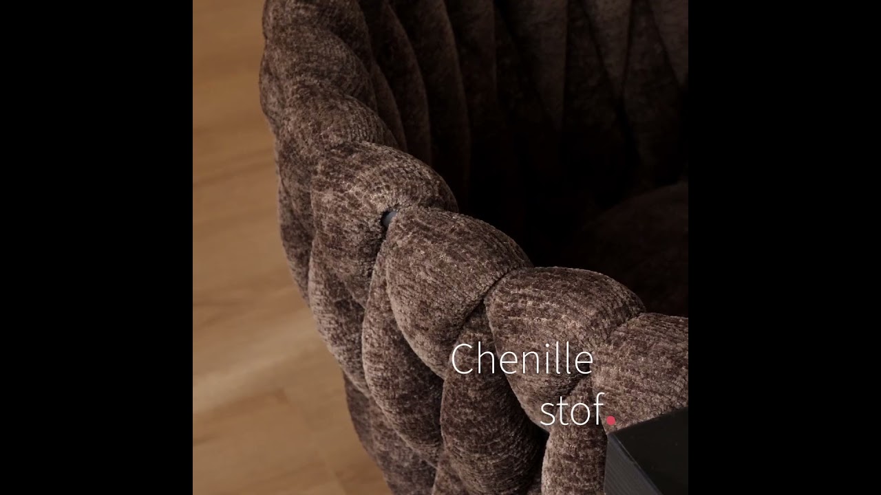 Eetkamerstoel River chenille bruin