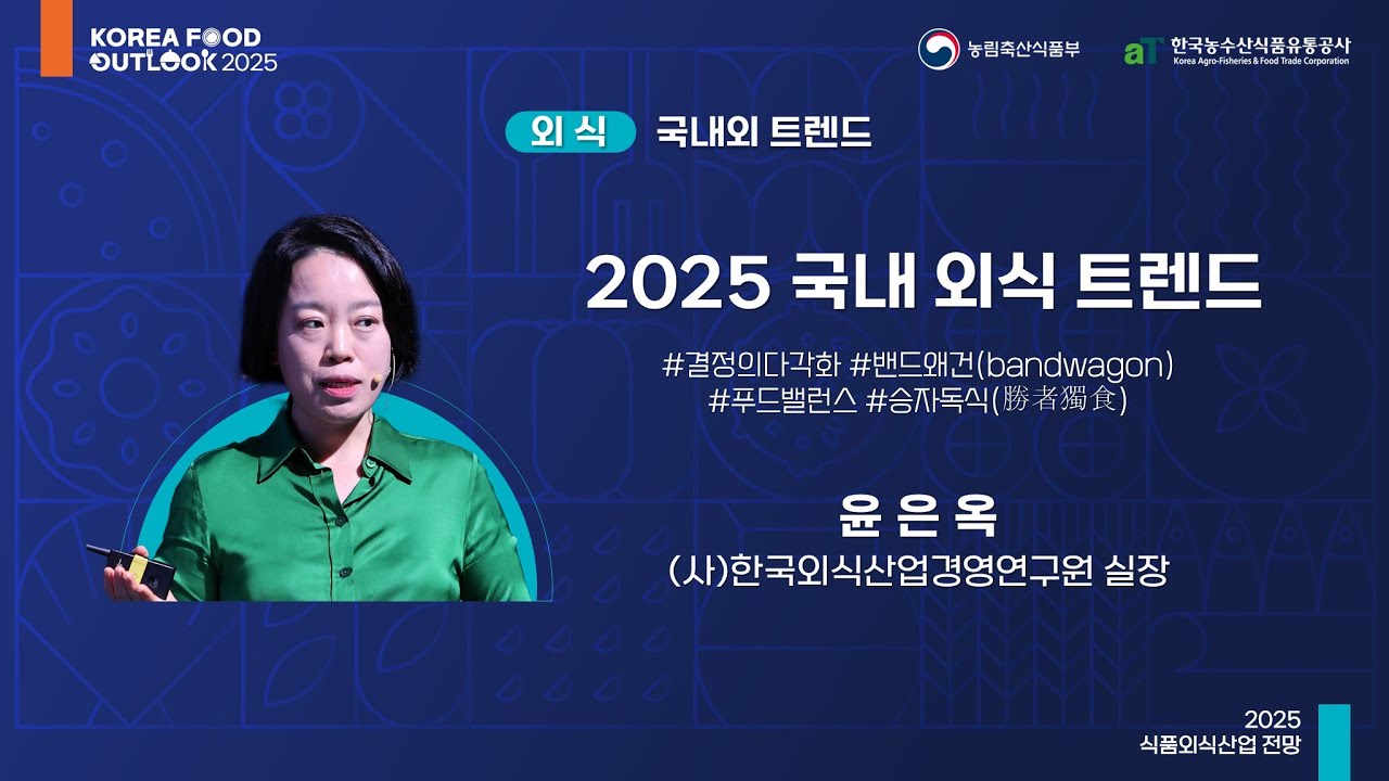2025 국내 외식 트렌드 - 윤은옥 (사)한국외식산업경영연구원 실장 l 2025 식품외식산업 전망 (2일차-외식)