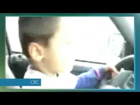 Baby Toddler crashes pickup truck into house