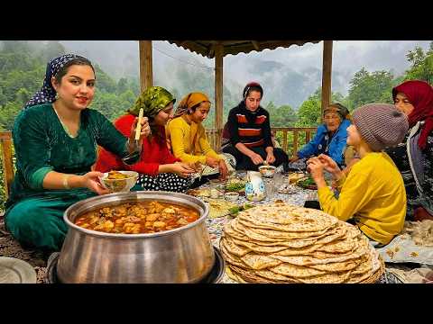 Village Life in Northern Iran | Nomadic Meat Stew, Tandoor Bread & Rural Farm Chores 🔥