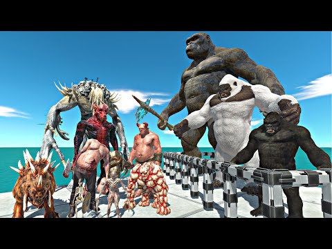 Infernals Rescues King Kong, Goro Evolution and Fight  - Animal Revolt Battle Simulator