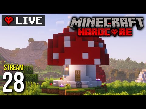 💔 1.20 HARDCORE: Day 350-362 "Mushroom Enchanting Room" [Minecraft Live with a caring community]