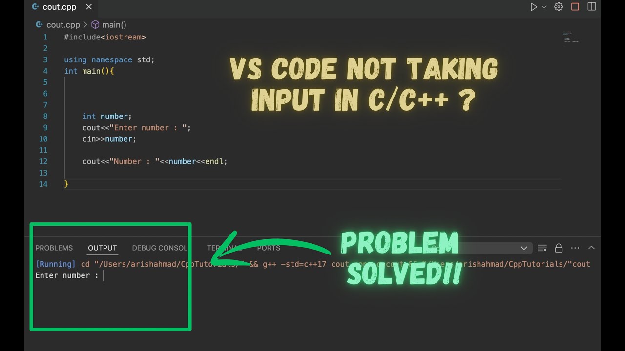 Fix VS Code Not Taking Input in C/C++ | Easy Solution! ✅