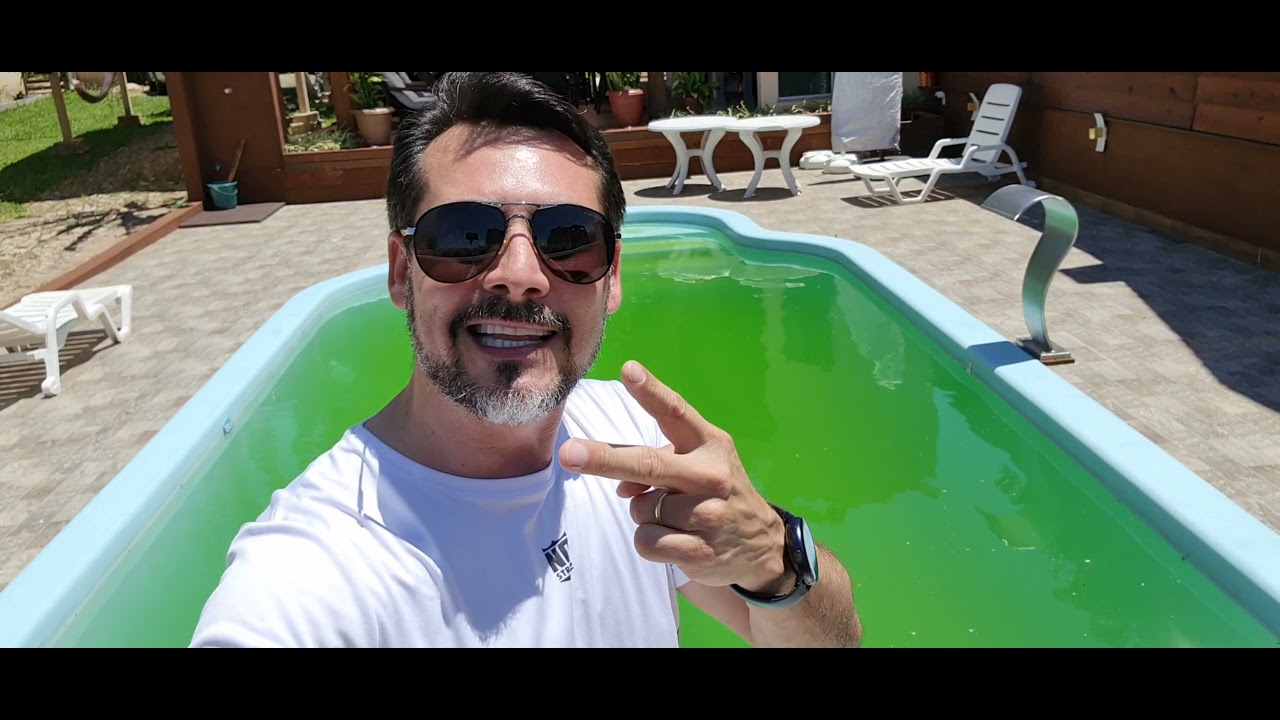 Passo a passo. Como limpar piscina com água verde? Por que fica verde?#piscinalimpa #piscina