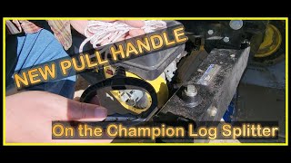 My log splitter Broke -  How to Install a Pull Rope starter HANDLE on a Champion 27 Ton Log Splitter