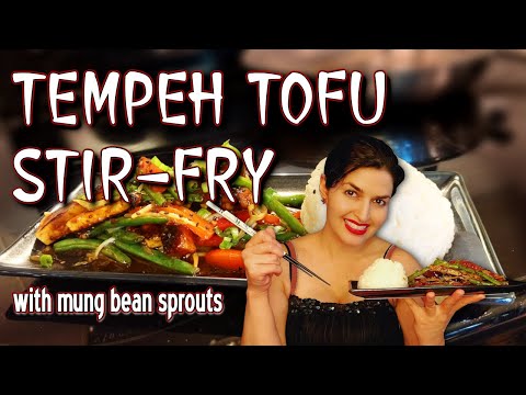 Tempeh Tofu Stir-Fry With Mung Bean Sprouts | Fast, Easy & Satiating
