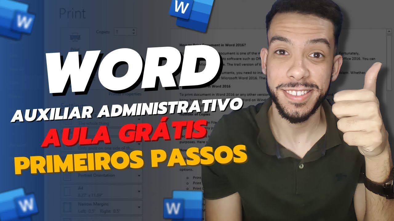 INFORMÁTICA para AUXILIAR ADMINISTRATIVO e INICIANTES: WORD BÁSICO PRIMEIROS PASSOS