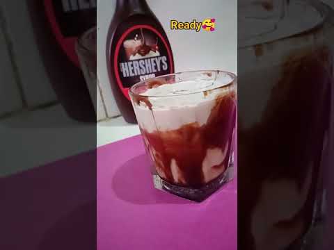 Hershey's chocolate syrup milkshake recipe// easy milkshake for kids #YTshorts