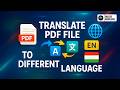 How To Translate PDF Files To Different Languages In Tamil