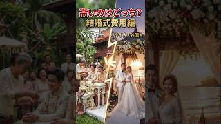 タイの結婚式、タイ人同士と外国人とでここまで違う!挙式・衣装・写真・料理・ゴールド代を比較※金額は目安です#タイ #国際結婚 #タイ結婚式 #Shorts