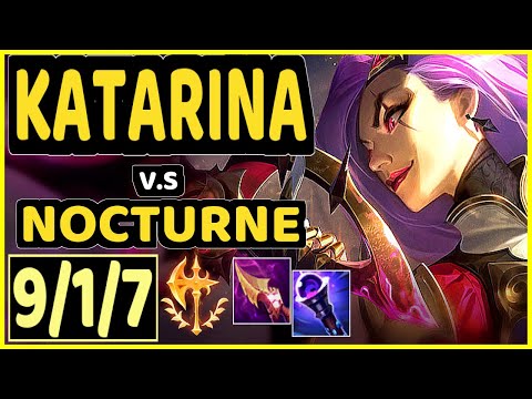 KATARINA vs NOCTURNE - 9/1/7 KDA MID GAMEPLAY - EUW Ranked MASTER
