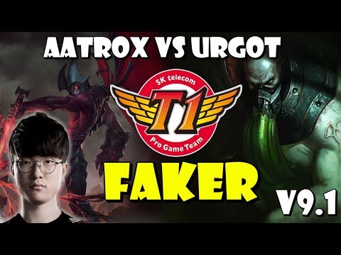 [ SKT T1 Faker ] - Aatrox vs Urgot Top - Patch 9.1 KR Ranked - KDA 6/3/10