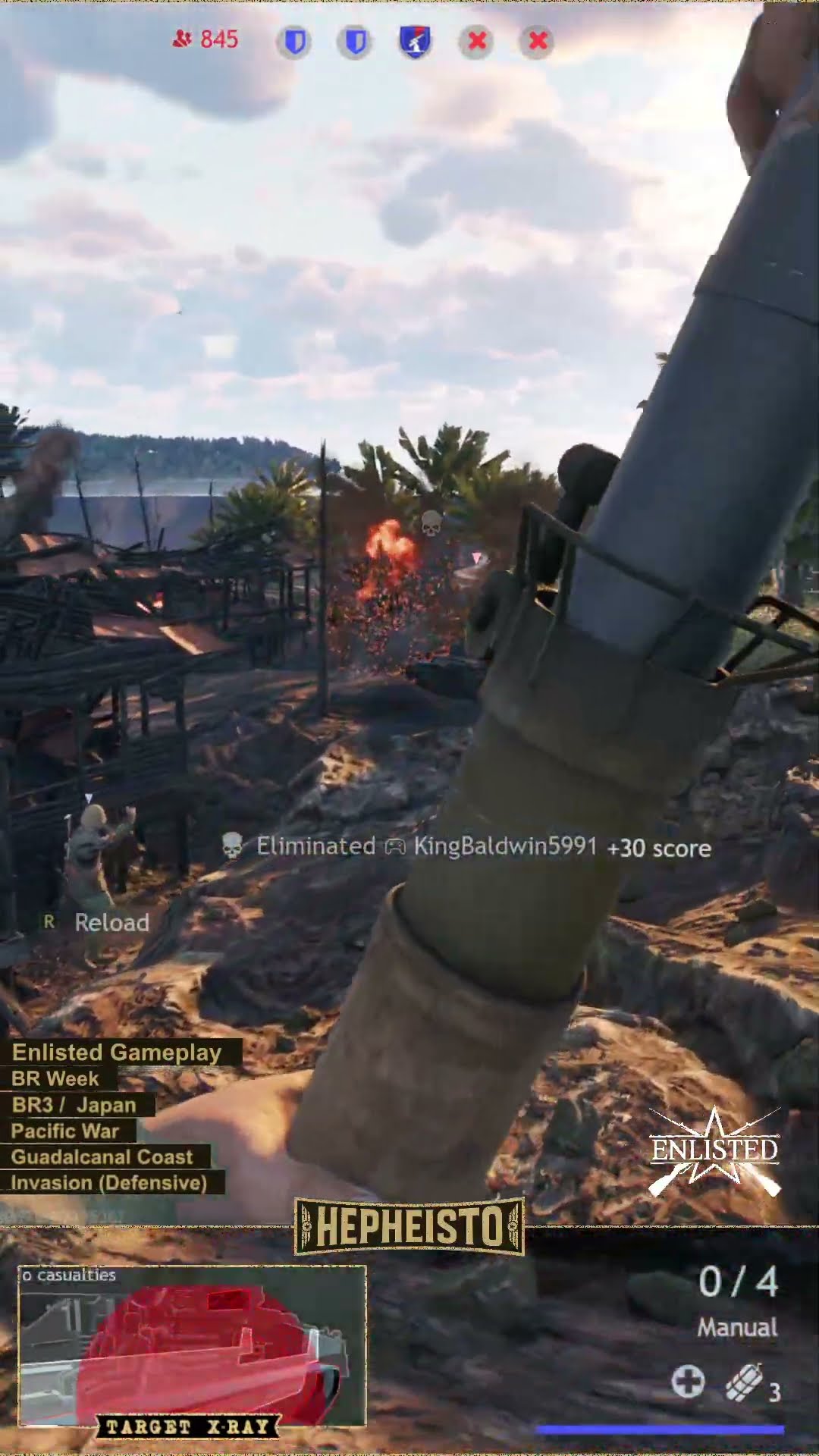 Anti tank Gunner eliminates Tank M4A2 with Type 4 Rocket Launcher
