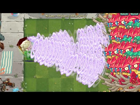 PvZ 2 100 Plants - All Plants Level Max Vs 100 Deep Sea Gargantuar Zombies - Who will win?