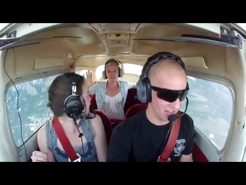 Zero G push over with two girls - Awesome reaction!