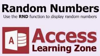 Microsoft Access Random Numbers - RND Function