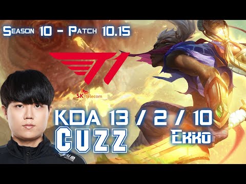 T1 Cuzz EKKO vs NIDALEE Jungle - Patch 10.15 KR Ranked