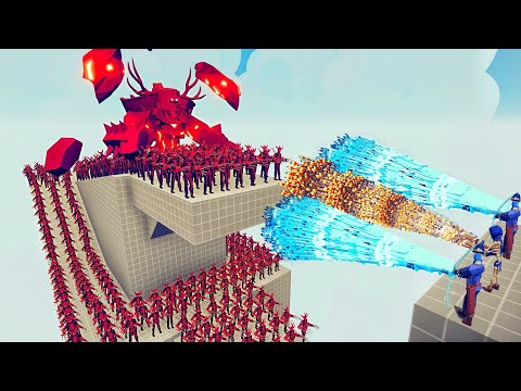 100x DEVIL ARMY + FIRE GOLEM vs 3x EVERY GOD - Totally Accurate Battle Simulator TABS