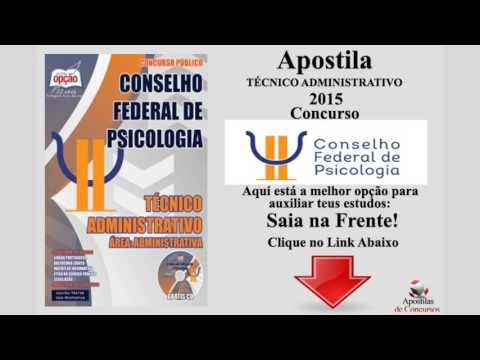 Apostila CFP Técnico Administrativo Conselho Federal de Psicologia 2015
