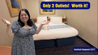 Carnival Conquest Interior Room Tour | Cabin 2377 Review