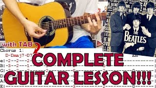 Hey Jude - The Beatles(Complete Guitar Lesson/Cover)with Chords and Tab