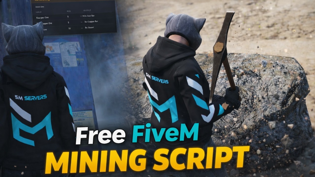 Free Fivem Mining Script Open Source [ESX,Qbox,QBcore]