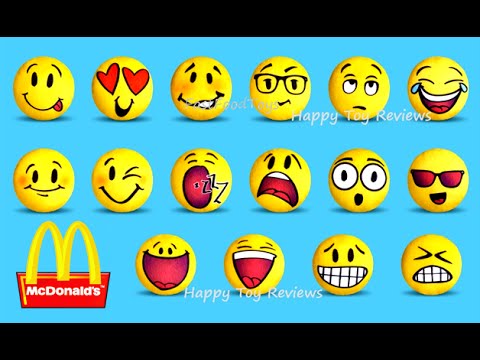 2016 McDONALD'S EMOJI SMILIES PLUSH EMOTICON SMILES HAPPY MEAL TOYS ANGRY BIRDS MOVIE Video