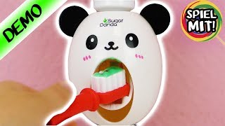 PANDA KINDER ZAHNPASTA SPENDER | richtig Zähne putzen mit süßem Bären | Zahnpflege spielend lernen!!