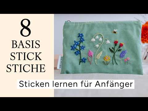 Anfängerstickset Wildblumen – Sticken lernen mit 8 Stichen