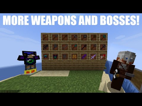 Minecraft - MORE WEAPONS AND BOSSES MOD! Overpowered Weapons, Bosses, & More!