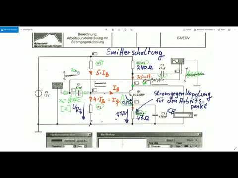 Berechnung einer realen Emitterschaltung.