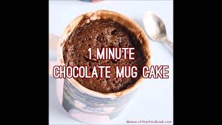 1 minute, eggless chocolate mug cake in microwave
