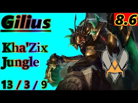 Gilius as Kha'Zix Jungle - S8 Patch 8.6 - Full Gameplay