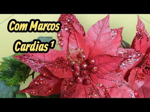 DIY: How to make a Christmas flower with non-woven fabric...very easy to make.