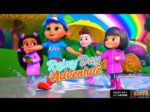 🎵 Rainy Day Adventure with Kidzzy! ☔🌈💧 | Fun Spring Song for Kids 🎵