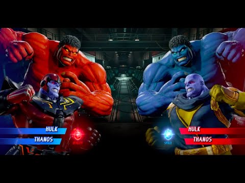 Red Hulk and Thanos vs Blue Hulk and Thanos - MARVEL VS. CAPCOM: INFINITE