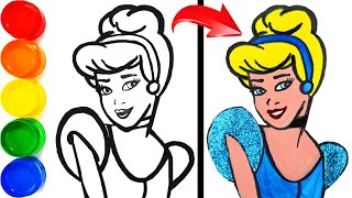 Disney Princess Cinderella Drawing &amp; Painting  for Kids