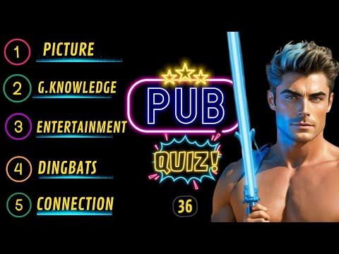 Pub Quiz Showdown: Test Your Knowledge! Pub Quiz 5 Rounds. No 36