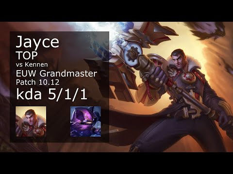 Jayce vs Kennen Top - EUW Grandmaster 5/1/1 Patch 10.12 Gameplay