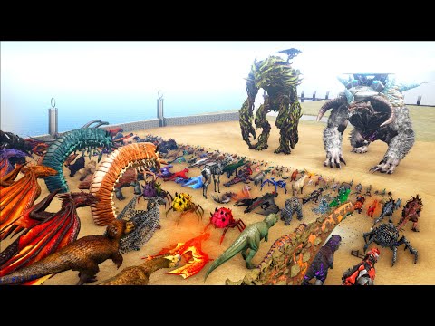 ALL ARK CREATURES vs ICE TITAN & FOREST TITAN