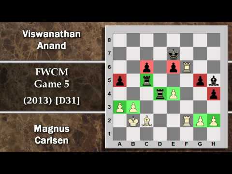 Partite Commentate di Scacchi 65 - Carlsen vs Anand - FWCM Game 5 - 2013 [D31] Gambetto di Donna