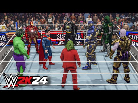Marvel & DC Superheroes vs. Supervillains in Battle Royale Match - WWE 2K24