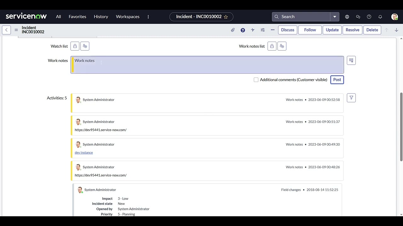 Add clickable links to work notes | ServiceNow | tips & tricks